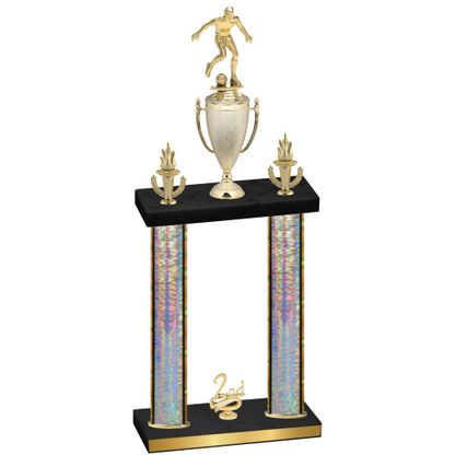 Double Silver Glacier Second Place Soccer Trophy