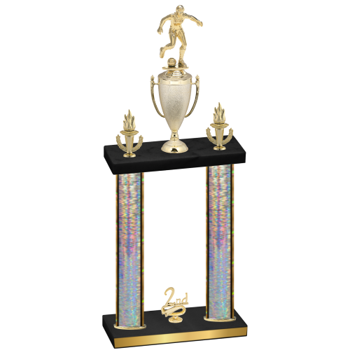 Double Silver Glacier Second Place Soccer Trophy