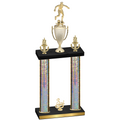 Double Silver Glacier Third Place Soccer Trophy