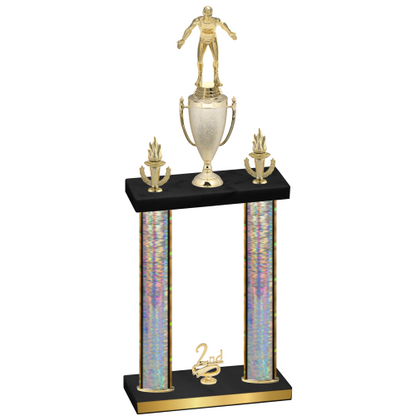 Double Silver Glacier Second Place Wrestling Trophy