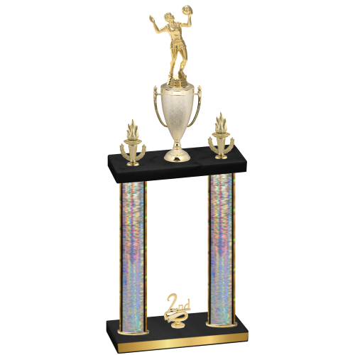 Double Silver Glacier Second Place Volleyball Trophy