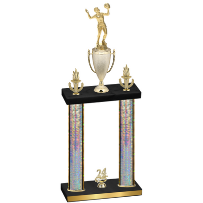Double Silver Glacier Year Volleyball Trophy