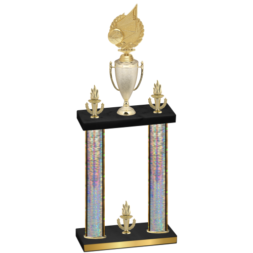Double Silver Glacier Victory Volleyball Trophy