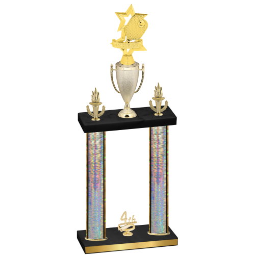 Double Silver Glacier Fourth Place Pickleball Trophy