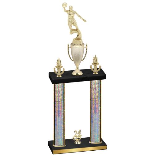Double Silver Glacier Year Basketball Trophy