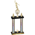 Double Silver Glacier Third Place Basketball Trophy