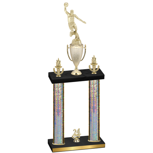 Double Silver Glacier Year Basketball Trophy