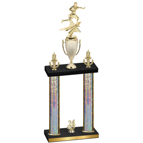 Double Silver Glacier Year Flag Football Trophy