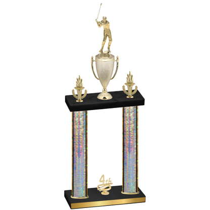 Double Silver Glacier Fourth Place Golf Trophy