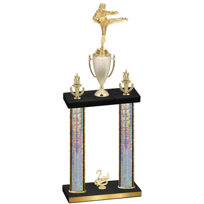 Double Silver Glacier Second Place Karate Trophy