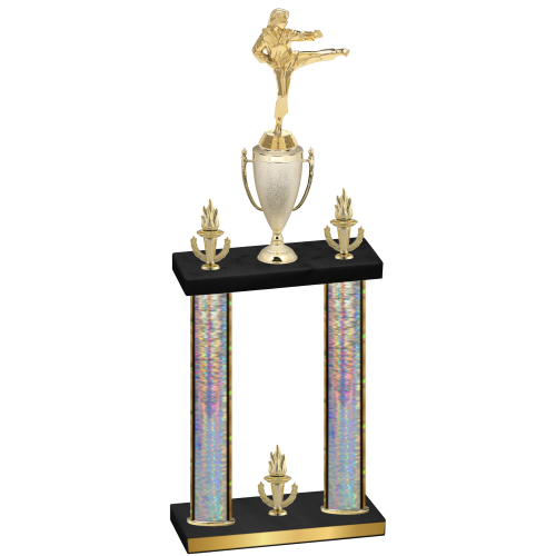 Double Silver Glacier Victory Karate Trophy