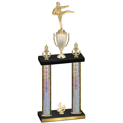 Double Silver Glacier Fourth Place Karate Trophy