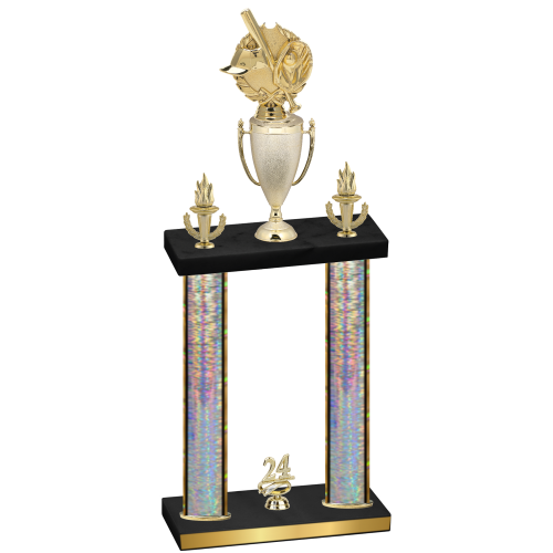 Double Silver Glacier Year Baseball Trophy