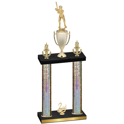 Double Silver Glacier Second Place Baseball Trophy