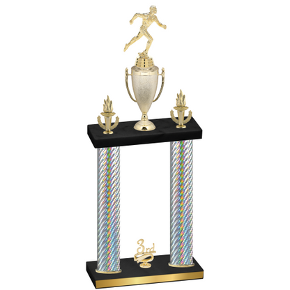 Double Silver Carbon Fiber Third Place Running Trophy