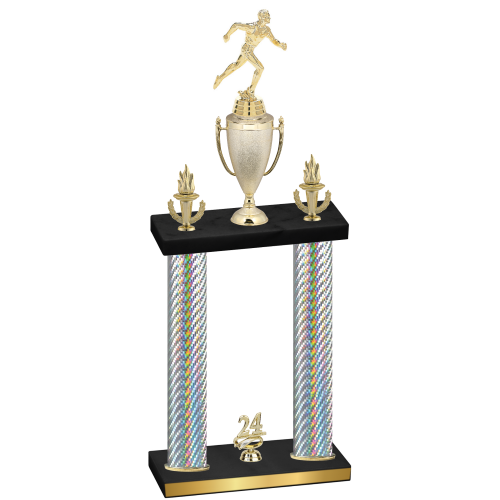 Double Silver Carbon Fiber Year Running Trophy