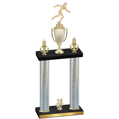 Double Silver Carbon Fiber Year Running Trophy