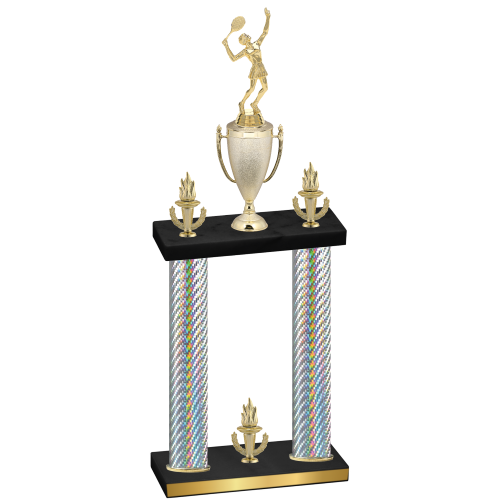 Double Silver Carbon Fiber Victory Tennis Trophy