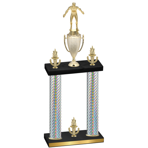 Double Silver Carbon Fiber Victory Wrestling Trophy