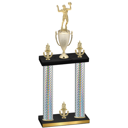 Double Silver Carbon Fiber Victory Volleyball Trophy