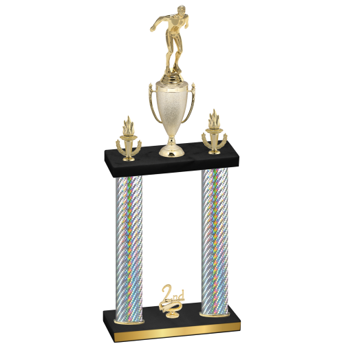 Double Silver Carbon Fiber Second Place Swimming Trophy