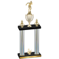 Double Silver Carbon Fiber Third Place Swimming Trophy