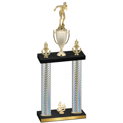 Double Silver Carbon Fiber Fourth Place Swimming Trophy