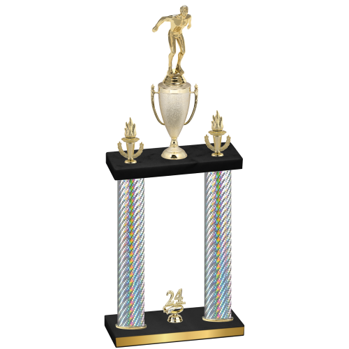 Double Silver Carbon Fiber Year Swimming Trophy