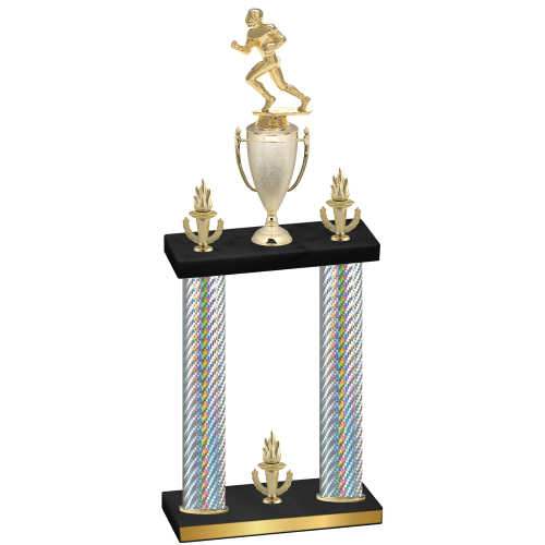 Double Silver Carbon Fiber Victory Football Trophy