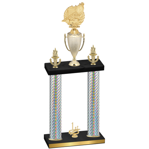 Double Silver Carbon Fiber First Place Swimming Trophy