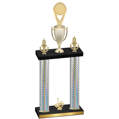 Double Silver Carbon Fiber First Place Insert Trophy