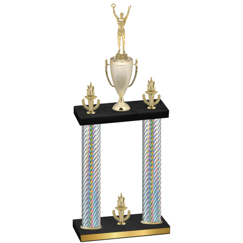 Double Silver Carbon Fiber Victory Victory Trophy