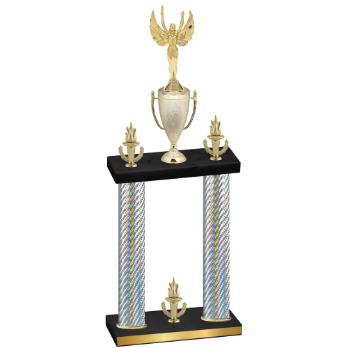Double Silver Carbon Fiber Victory Victory Trophy