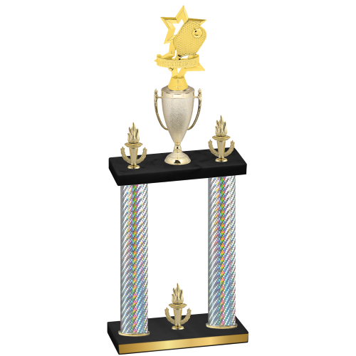 Double Silver Carbon Fiber Victory Pickleball Trophy