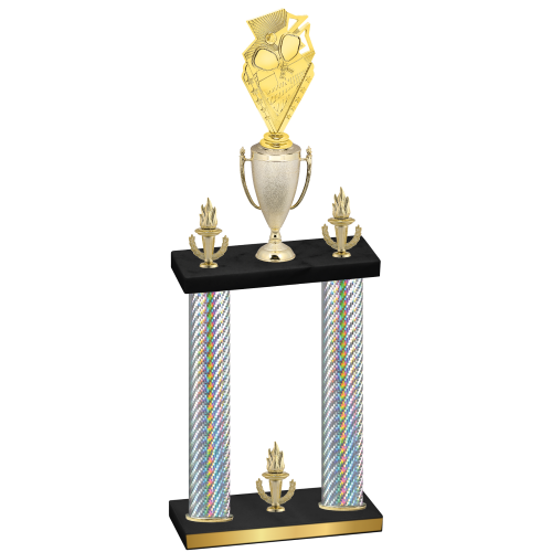 Double Silver Carbon Fiber Victory Pickleball Trophy