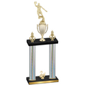 Double Silver Carbon Fiber Second Place Basketball Trophy