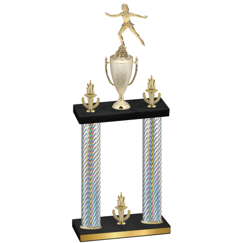 Double Silver Carbon Fiber Victory Skater Trophy