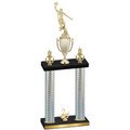 Double Silver Carbon Fiber Second Place Basketball Trophy