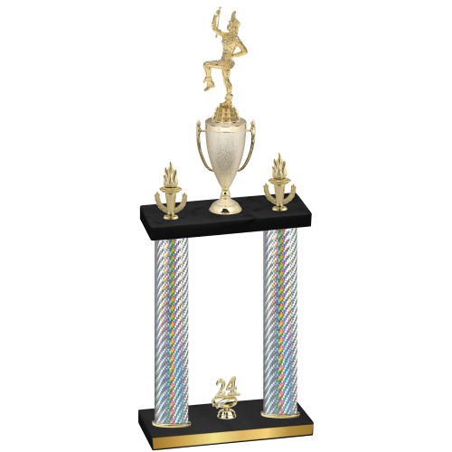 Double Silver Carbon Fiber Year Majorette Trophy