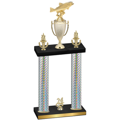 Double Silver Carbon Fiber Year Fishing Trophy
