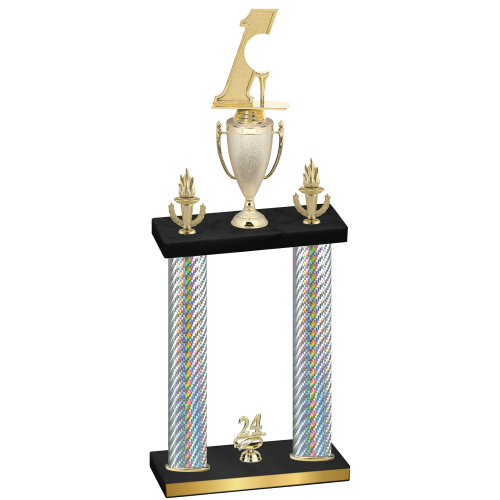 Double Silver Carbon Fiber Year Golf Trophy