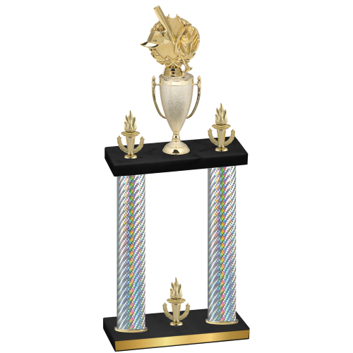 Double Silver Carbon Fiber Victory Baseball Trophy