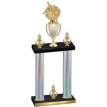 Double Silver Carbon Fiber Victory Baseball Trophy