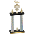 Double Silver Carbon Fiber Year Academics Trophy