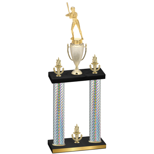 Double Silver Carbon Fiber Victory Softball Trophy