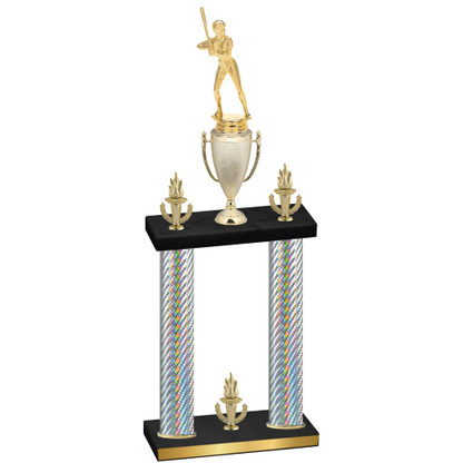 Double Silver Carbon Fiber Victory Softball Trophy