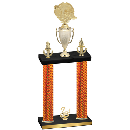 Double Orange Carbon Fiber Second Place Running Trophy