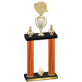Double Orange Carbon Fiber Fourth Place Running Trophy