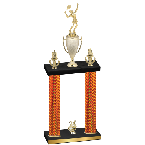 Double Orange Carbon Fiber Year Tennis Trophy