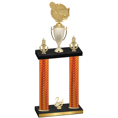 Double Orange Carbon Fiber Second Place Tennis Trophy
